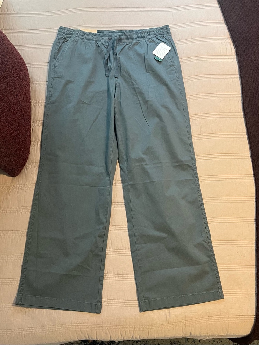 L.L. Bean Women’s Lakewashed Favorite Fit Drawstring Pants Rangeley Blue 16 Tall
